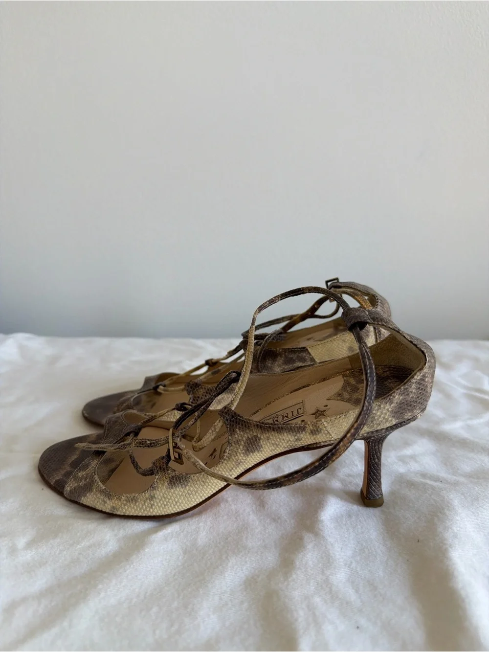 Jimmy Choo Heeled Sandals Snake Skin Size 35